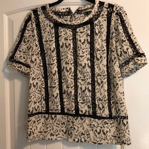 Anthropologie blouse with lace detailing